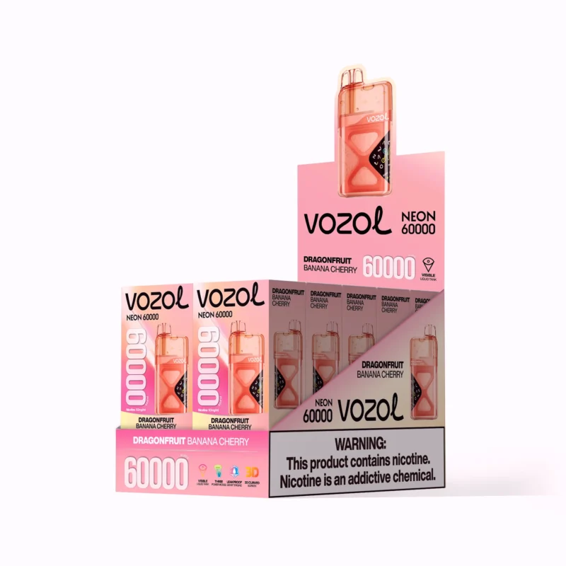 Vozol Neon 60,000 60k Puffs Disposable Vape Dragonfruit Banana Cherry Disposable Device