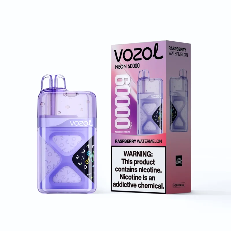 Vozol Neon 60,000 60k Puffs Disposable Vape Raspberry Watermelon Disposable Device