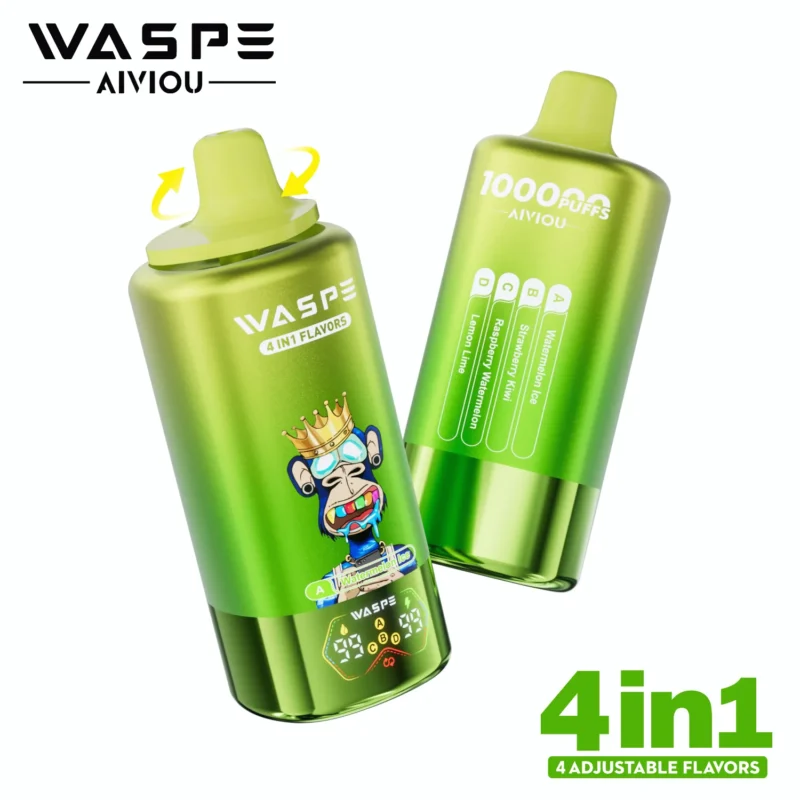 Waspe 4in1 100000 Puffs Einweg Vape Watermelon Lcestrawberry Kiwiraspberry Watermelonlemon Lime Disposable Device